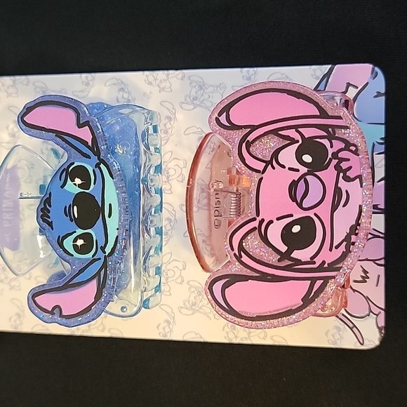 NWT! Lilo and Stitch Angel glitter Claw Hair clips 2 Piece set Ohana - Picture 2 of 6